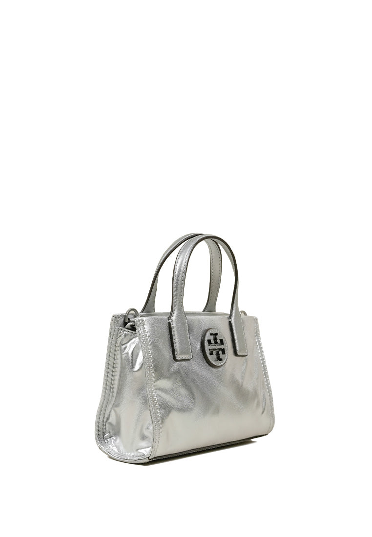 Ella Nylon Metallic Mini Tote Silver
