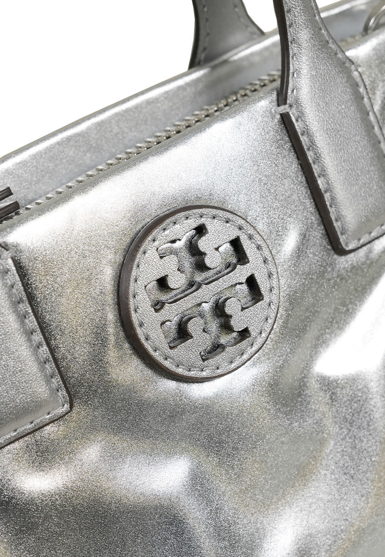 Ella Nylon Metallic Mini Tote Silver