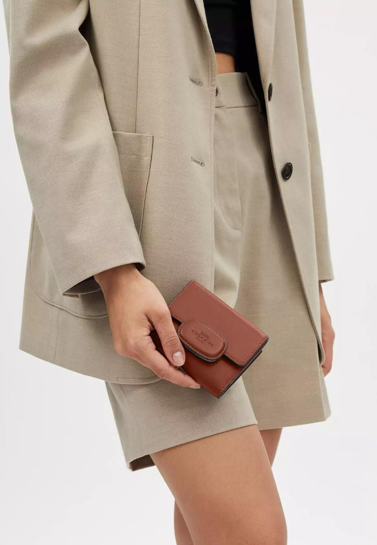 Eliza Small Wallet With Leather Covered Closure Redwood