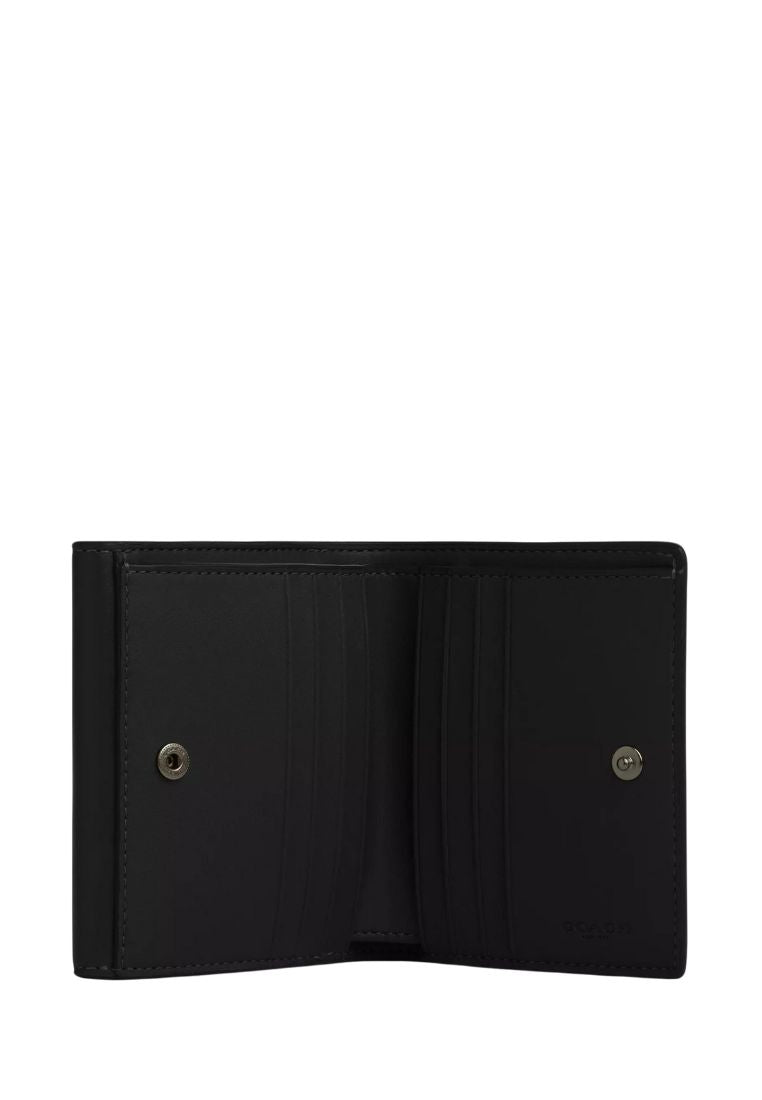 Eliza Small Wallet With Leather Covered Closure Black