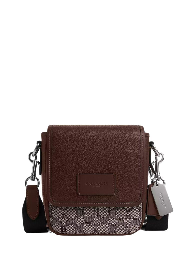 Lucas Crossbody In Signature Jacquard Oak Maple