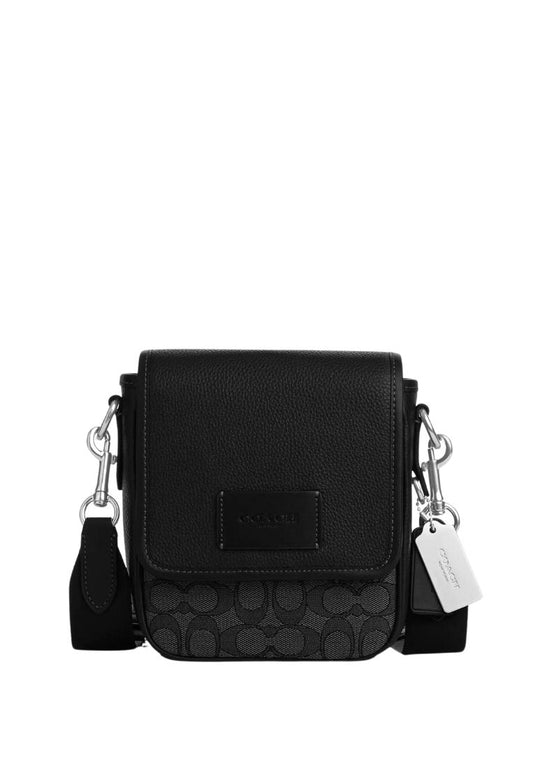 Lucas Crossbody In Signature Jacquard Charcoal Black