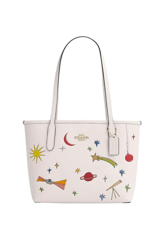 Coach X Observed By Us Small City Tote Bag Chalk Multi
