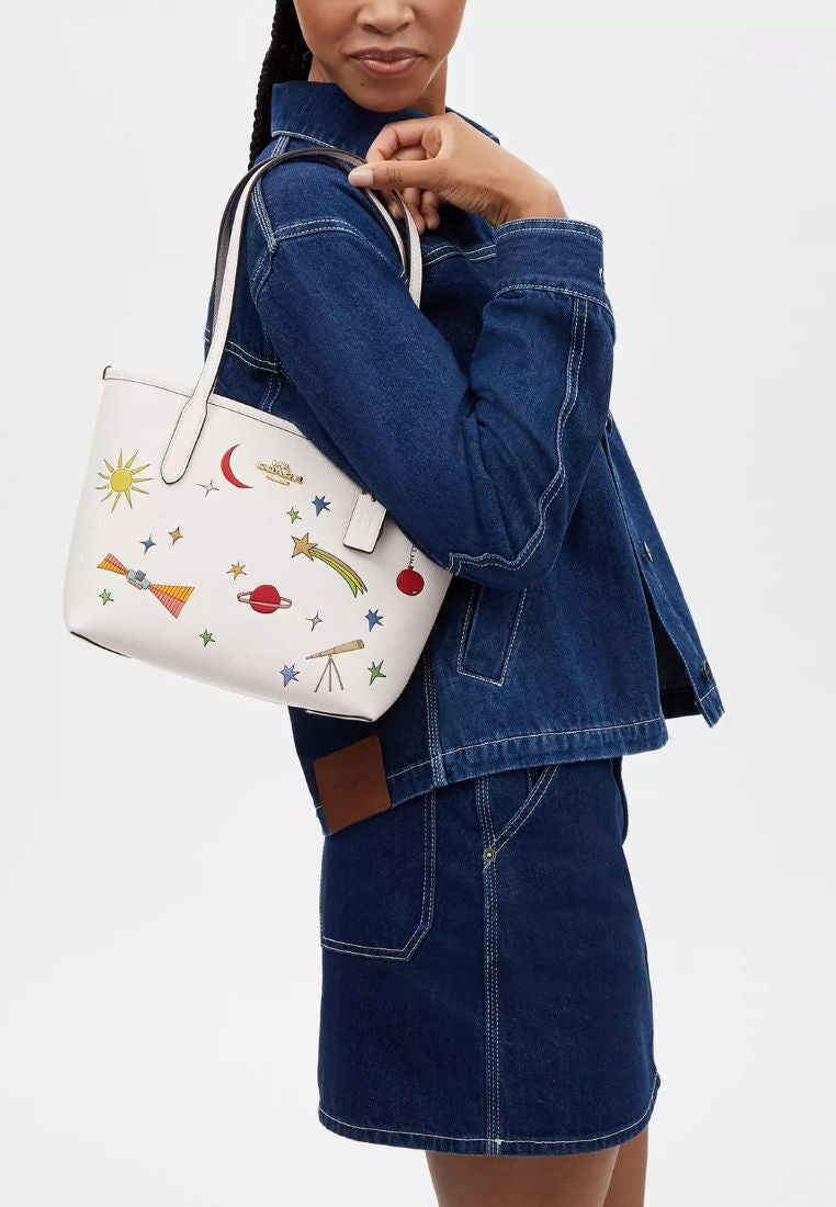 Coach X Observed By Us Small City Tote Bag Chalk Multi