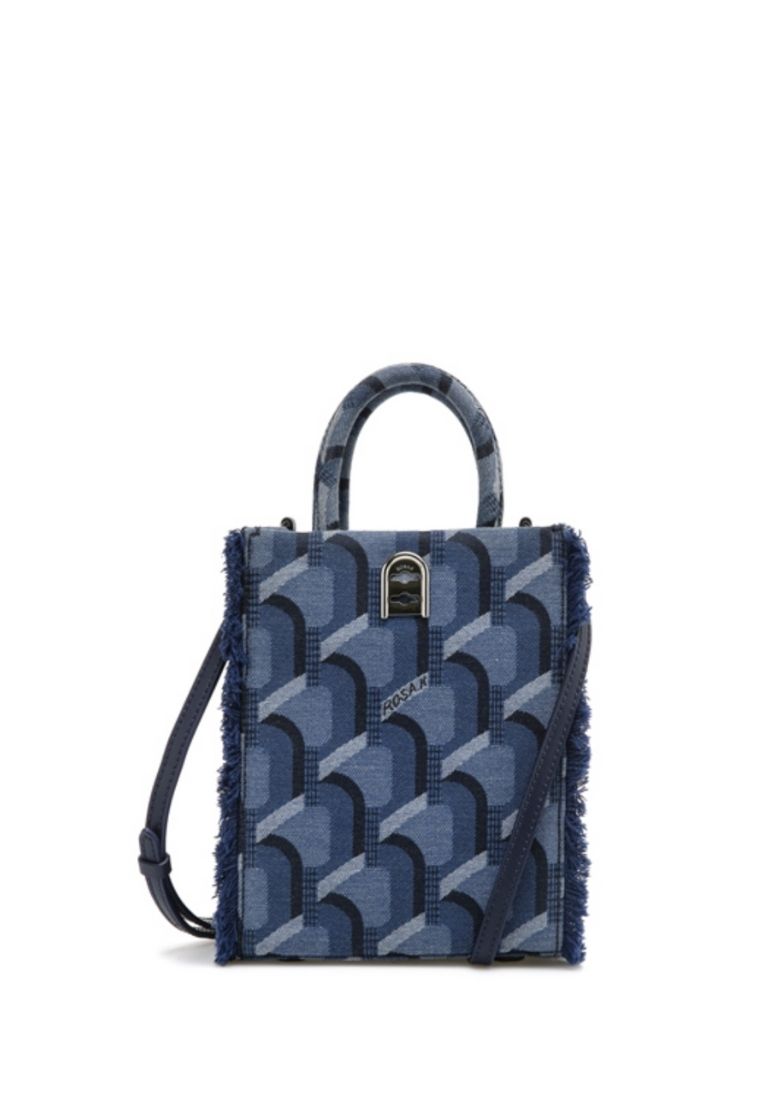 Jeans Monogram Tote Denim Blue XS