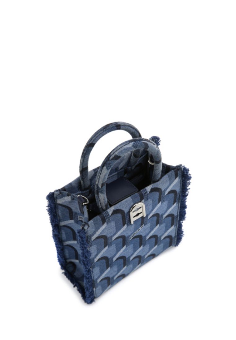 Jeans Monogram Tote Denim Blue XS