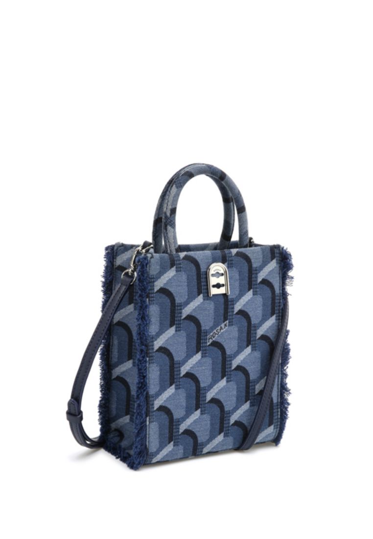 Jeans Monogram Tote Denim Blue XS