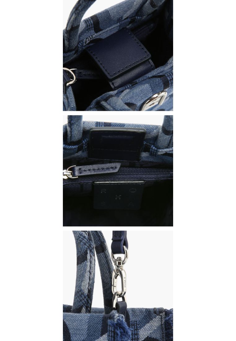 Jeans Monogram Tote Denim Blue XS