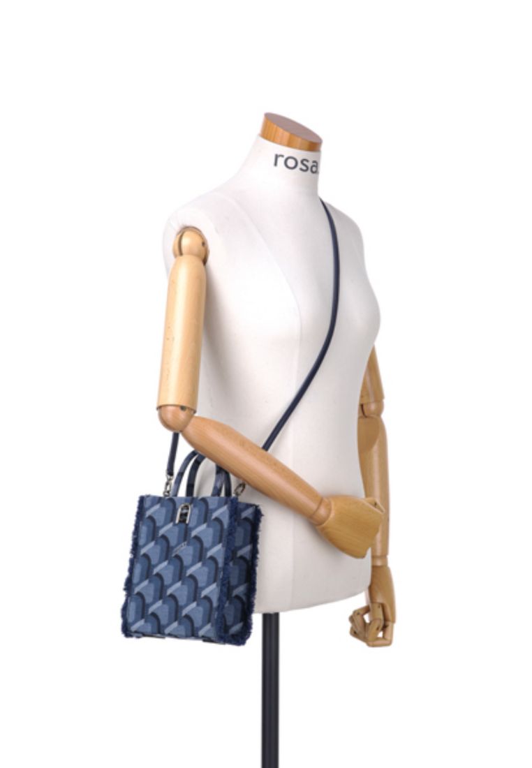 Jeans Monogram Tote Denim Blue XS