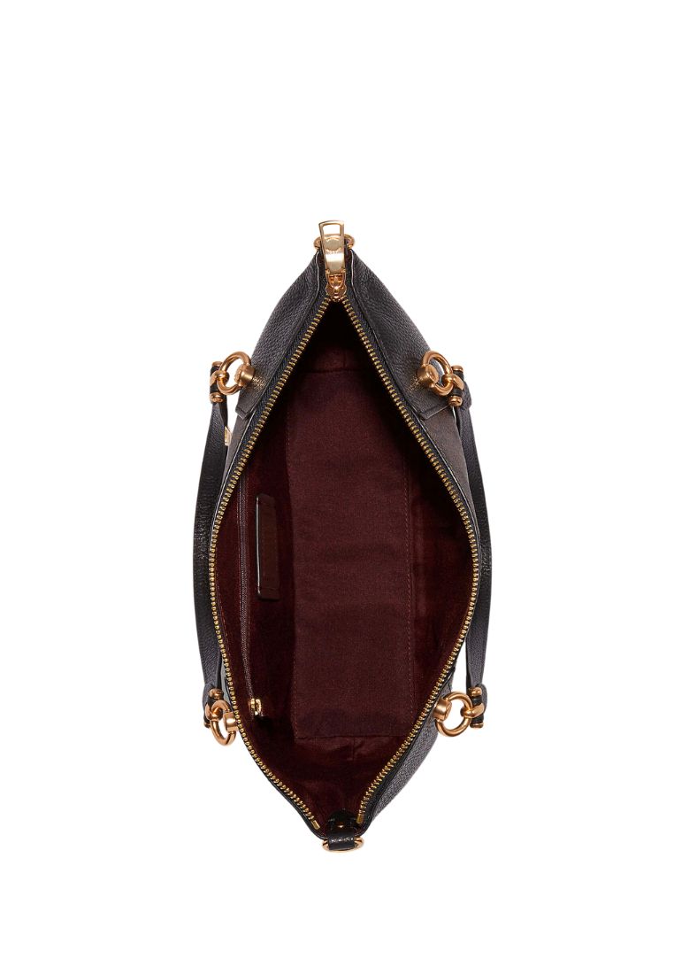 Kacey Satchel In Signature Canvas Brown Black