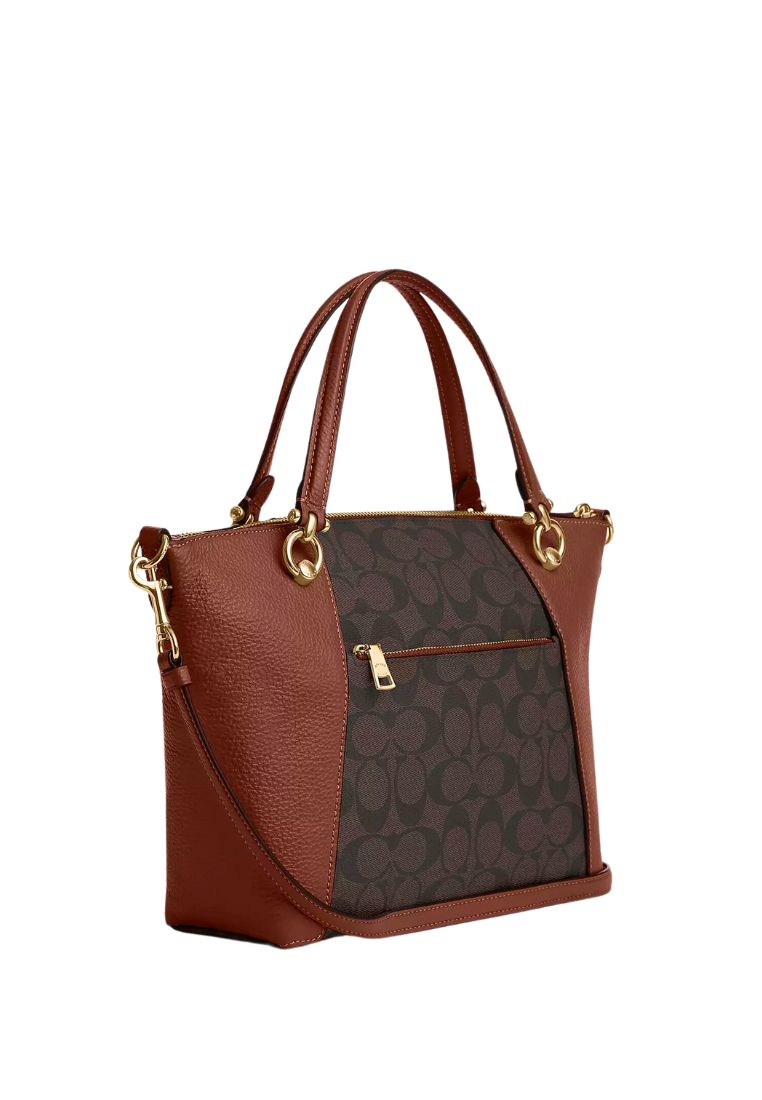 Kacey Satchel In Signature Canvas Brown Redwood