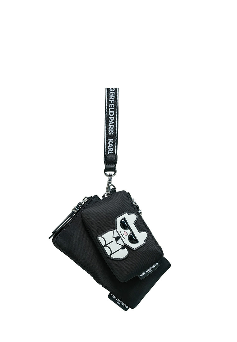 Karl and Choupette Double Pouch Black