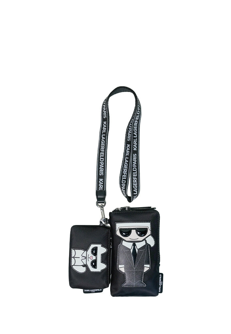Karl and Choupette Double Pouch Black