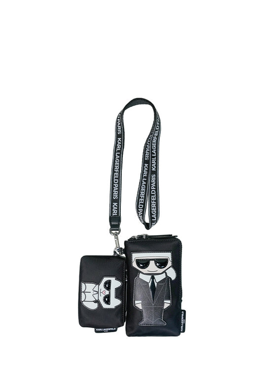 Karl and Choupette Double Pouch Black