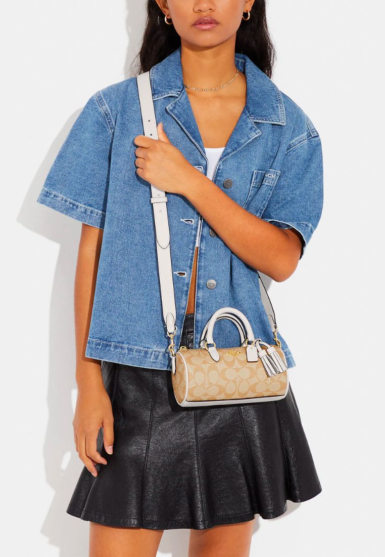 Lacey Crossbody In Signature Canvas Light Khaki Chalk