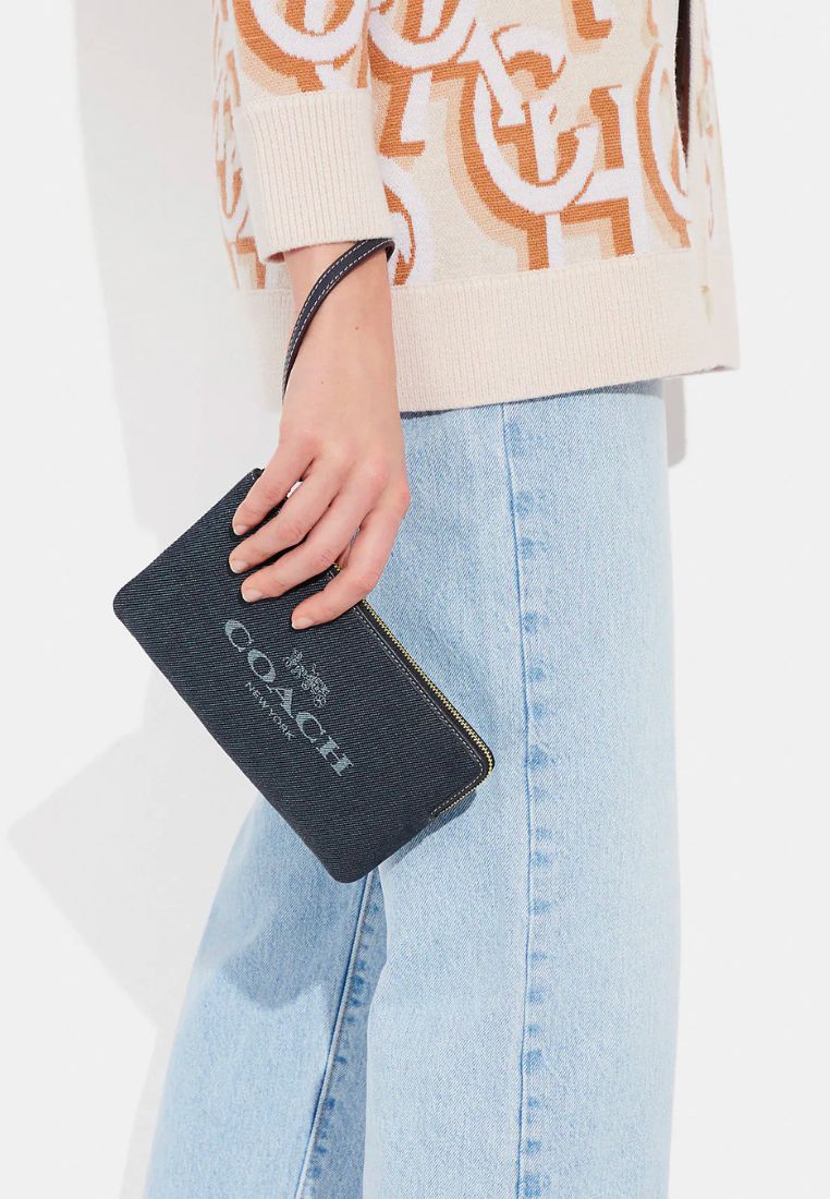 Large Corner Zip With Coach Denim