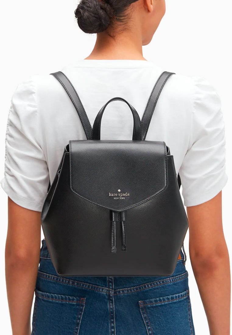 Lizzie Medium Flap Backpack Black