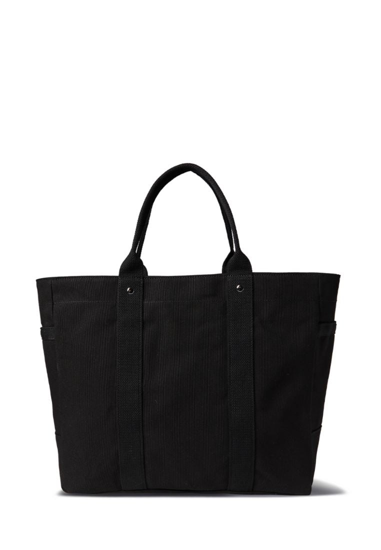 Logo Zip Closure Tote Bag Black