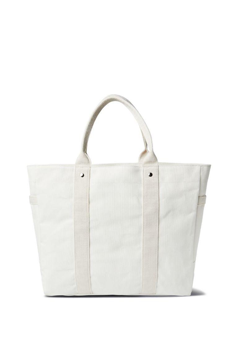 Logo Zip Closure Tote Bag Ivory