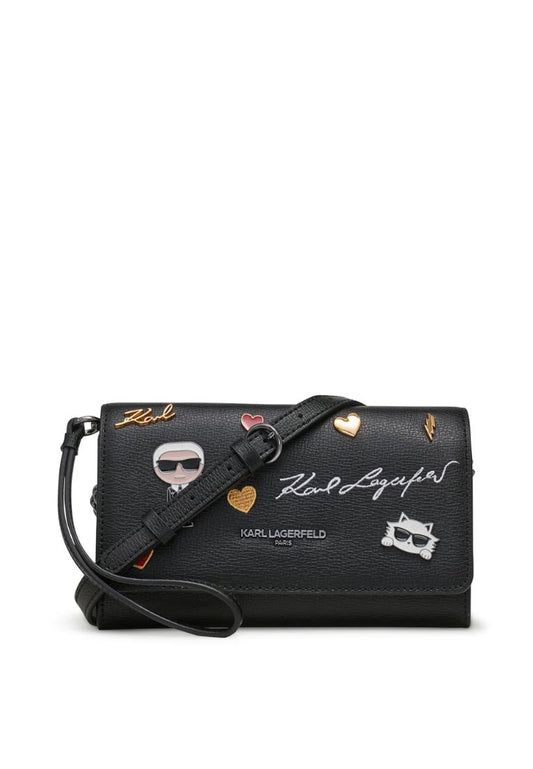Lourdes Crossbody with Wristlet Strap Black