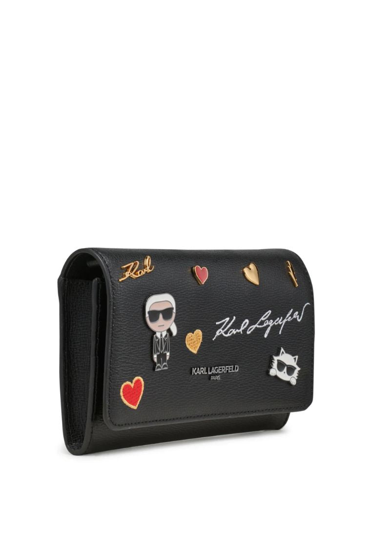 Lourdes Crossbody with Wristlet Strap Black