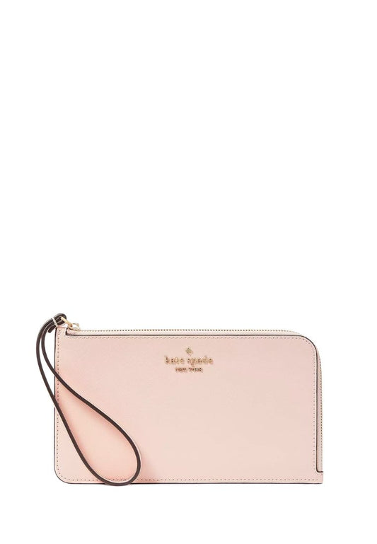Lucy Medium L-Zip Wristlet Conch Pink