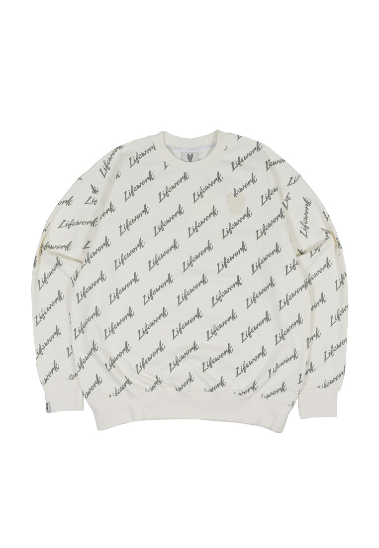 Signature Lettering Sweatshirt Ivory