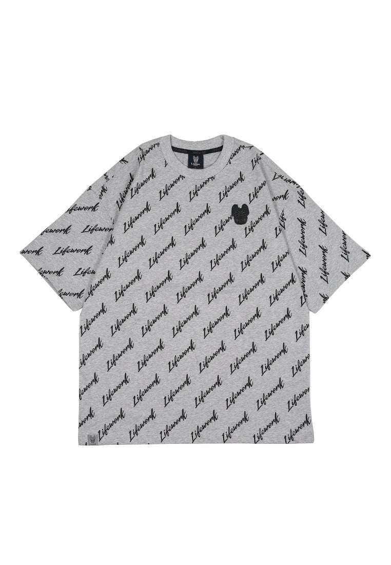 Signature Lettering T-Shirt Grey