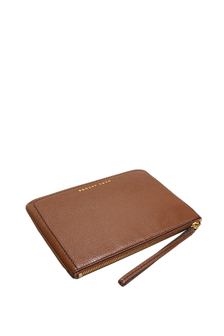 The Groove Leather Wristlet Clutch Brown Bear