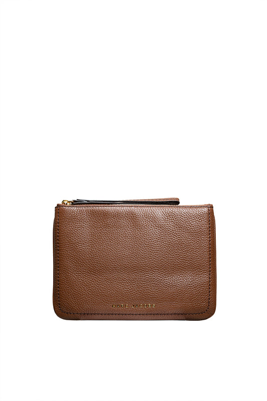 The Groove Leather Wristlet Clutch Brown Bear