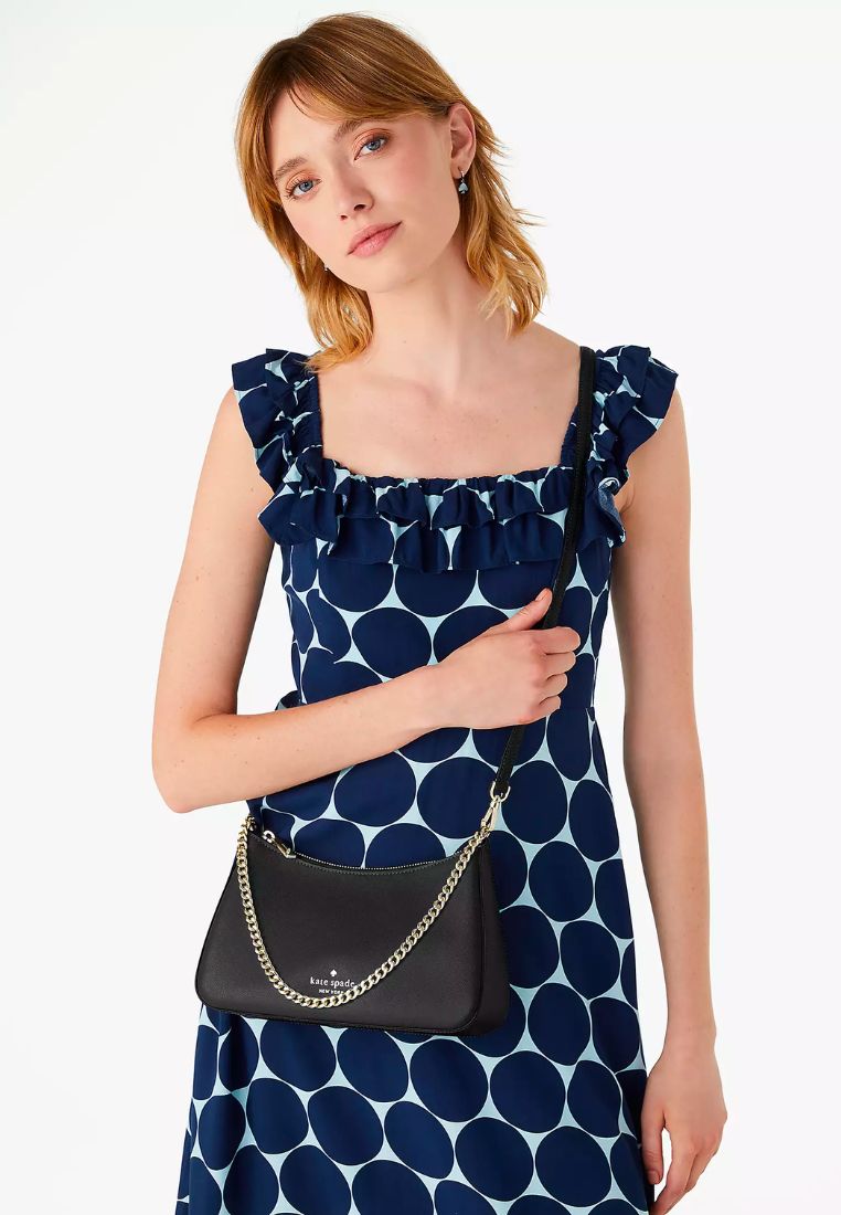 Madison Saffiano Leather Convertible Crossbody Black