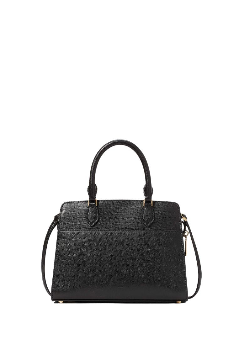 Madison Saffiano Leather Small Satchel Black