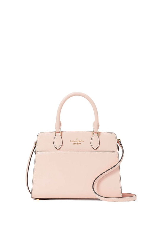 Madison Saffiano Leather Small Satchel Conch Pink
