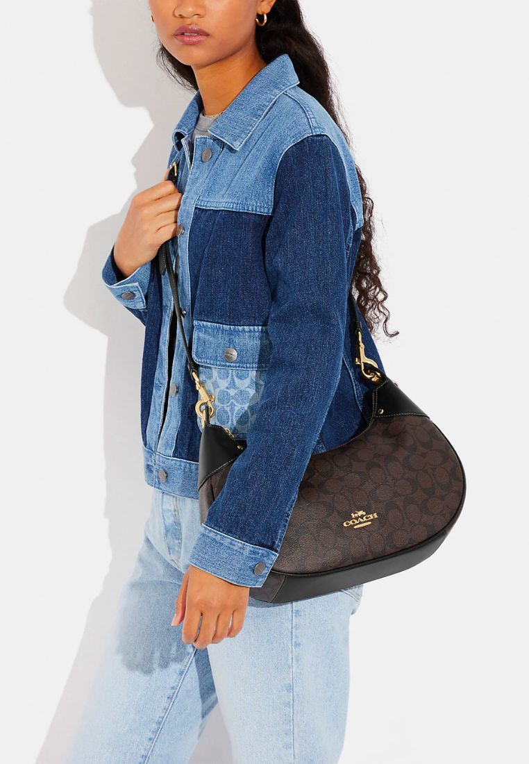 Mara Hobo In Signature Canvas Brown Black