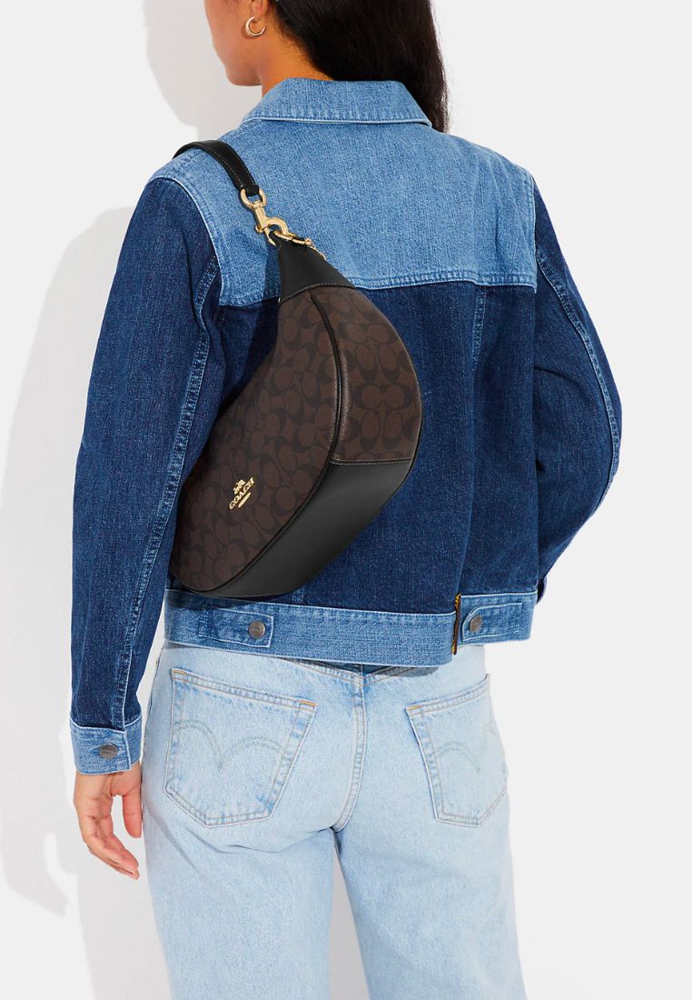 Mara Hobo In Signature Canvas Brown Black