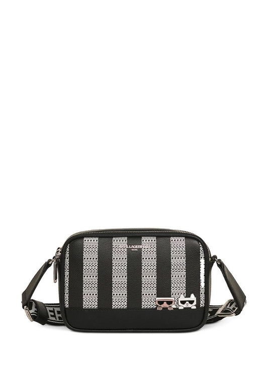 Maybelle Camera Crossbody Black White
