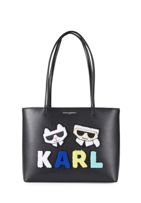 Maybelle Chenille Appliqué Tote Black Multi