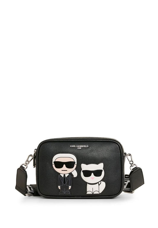 Maybelle Round Head Duo Camera Crossbody Black