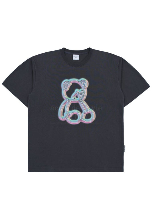 Metal Line Bear Short Sleeve T-Shirt Charcoal