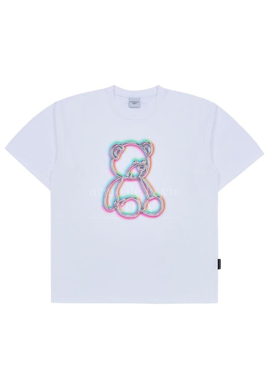 Metal Line Bear Short Sleeve T-Shirt White