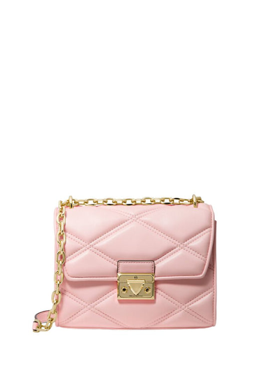 Serena Small Quilted Faux Leather Crossbody Bag Powder Blush