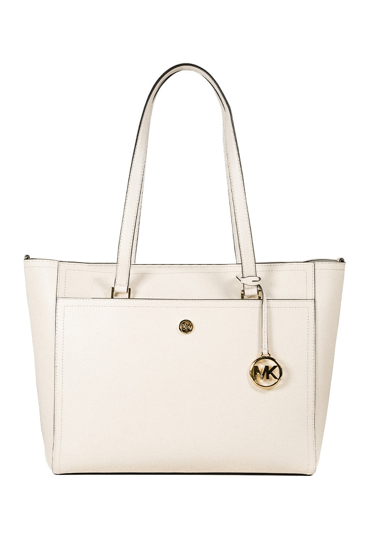 Maisie Large Pebbled Leather 3 in 1 Tote Bag Cream