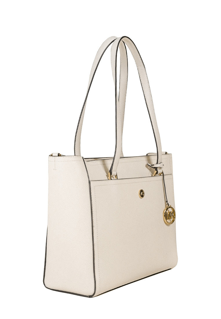 Maisie Large Pebbled Leather 3 in 1 Tote Bag Cream
