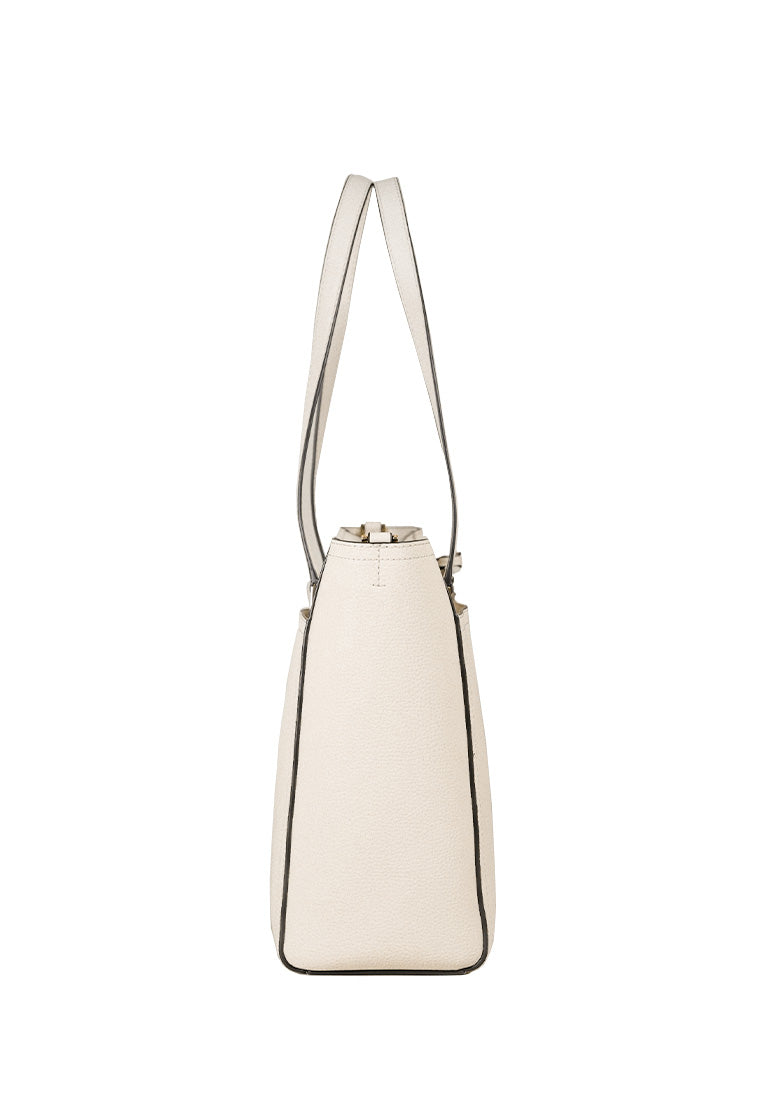 Maisie Large Pebbled Leather 3 in 1 Tote Bag Cream