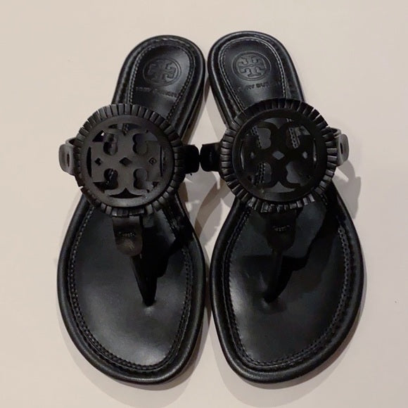 Miller Fringe Sandal Calf Leather Perfect Black
