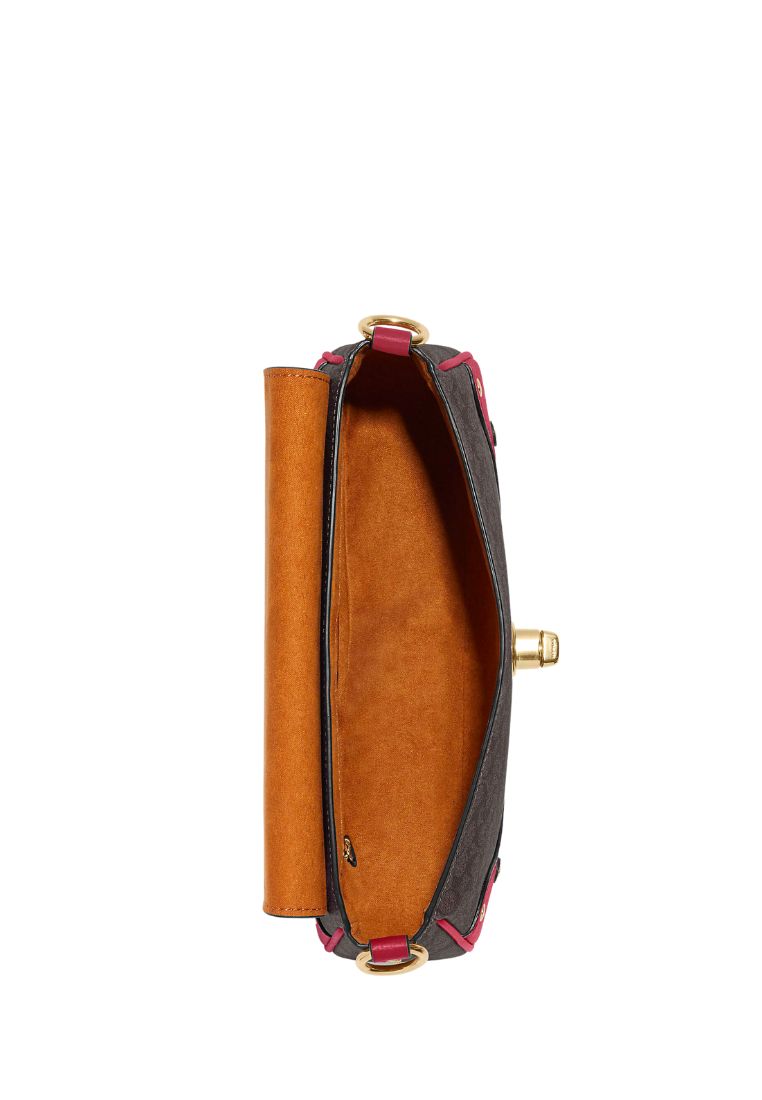 Millie Shoulder Bag In Colorblock Signature Canvas Brown Pink