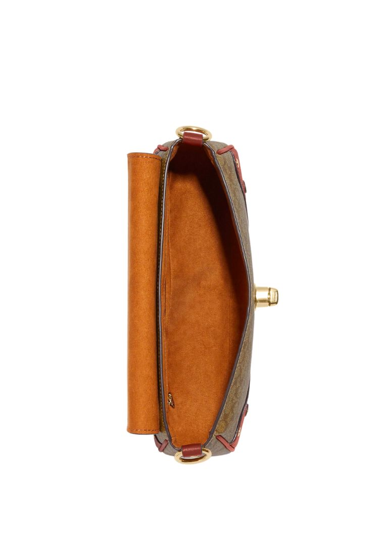 Millie Shoulder Bag In Colorblock Signature Canvas Terracotta