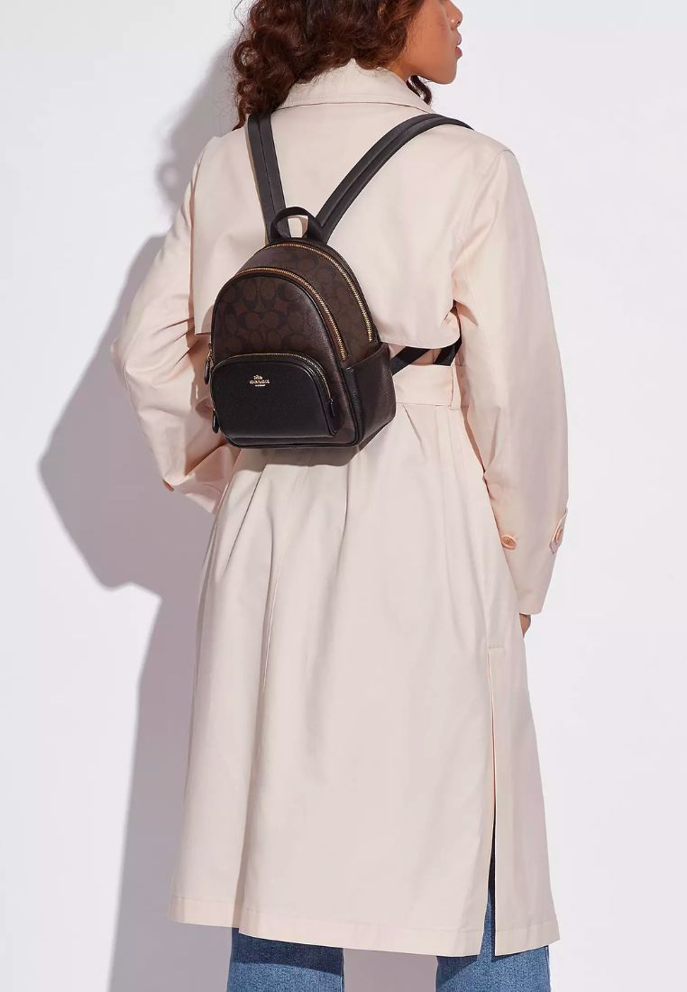Mini Court Backpack In Signature Canvas Brown Black
