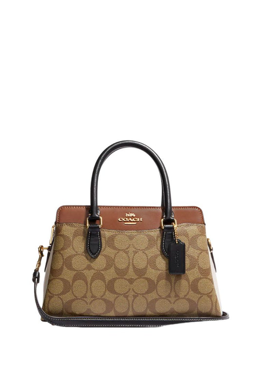 Mini Darcie Carryall In Colorblock Signature Canvas Khaki Multi