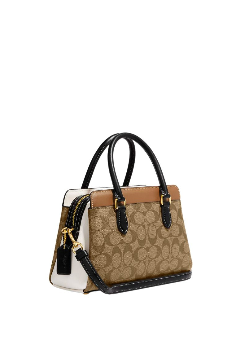 Mini Darcie Carryall In Colorblock Signature Canvas Khaki Multi